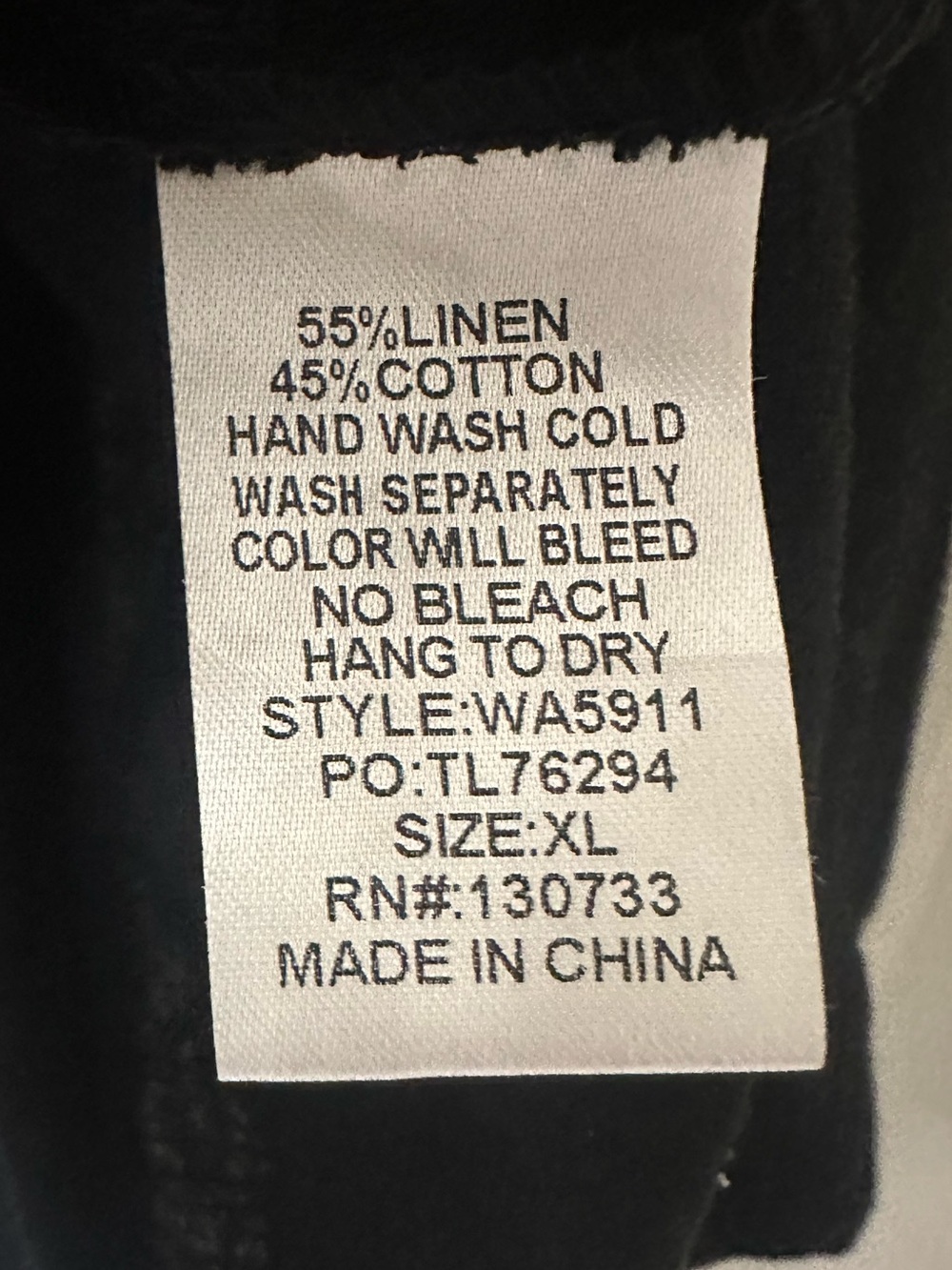 Umgee Black Linen Blend Baby Doll Top Size XL - Picture 5 of 7